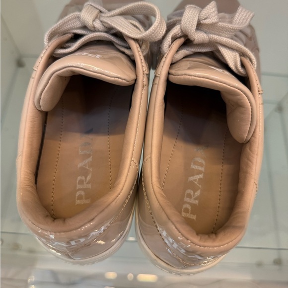 Prada Women's Nude Patent Sneakers - Picture 7 of 8